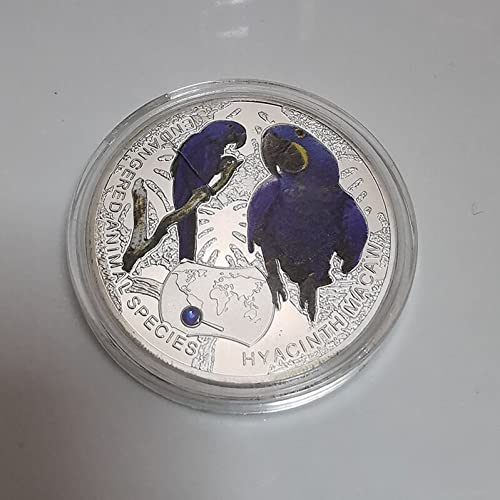 Bemvp Monedas Conmemorativas De Macaw Monedas Coleccionables Monedas En Peligro De Extinción Souvenirs Coin Africa Regalos De Recolección De Vida Silvestre con Diamantes De Imitación