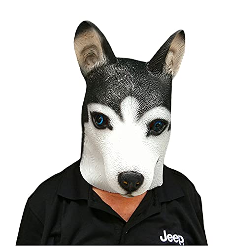 BENHAI Máscara De Husky De Halloween Cabeza De Perro Erha Sombrero De Animal Látex Pastor Lobo Máscara De Perro