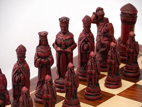 Berkeley Camelot Ornamental Chess Set (Cream and Brown, Board Not Included)