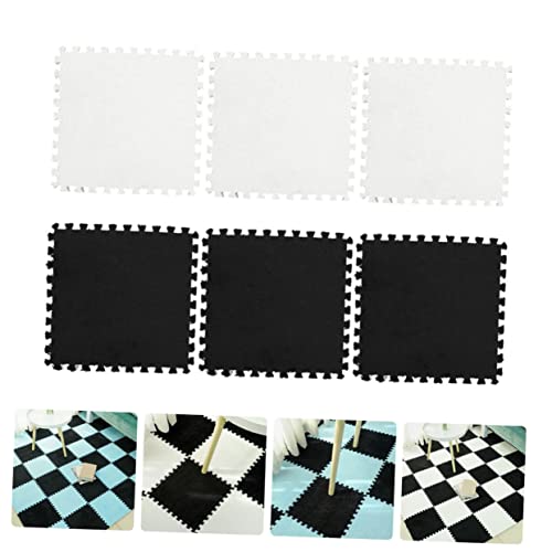 BESTonZON 18 Piezas Alfombra Patchwork Cuadrada Baldosas De Moqueta Entrelazadas Enclavamiento Fichas De Ejercicio Entrelazadas Estera del Rompecabezas Lavado Aptitud Física Espuma Blanco