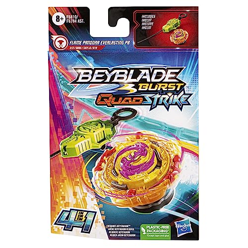 Beyblade Burst QuadStrike, Kit Inicial con Top Flame Pandora Everlasting P8, Juego de Batalla con Lanzador