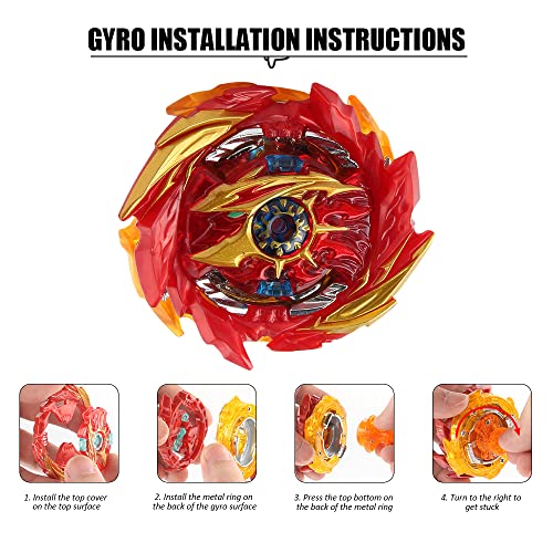 Beyblade with Casilla Metal Fusion Burst Turbo Blade Conjunto de Peonza Juguetes, Launchers Blade Conjunto para Niños Navidad Cumpleaños Regalo de Año Nuevo