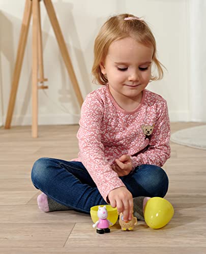 Big-Bloxx Peppa Pig Funny Eggs - Complemento a los Juegos de la Serie Big-Bloxx con Tres Figuras de Peluches envueltas en Huevos de Colores para niños a Partir de 18 Meses