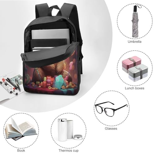 BIJOOT Mochila escolar para niños con estampado 3D de perezoso, películas de Anime para niños, mochilas de viaje, bolsas para libros, mochila escolar para niños