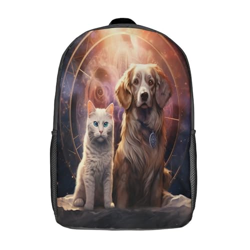 BIJOOT Mochila escolar para niños con estampado 3D de perros y gatos, películas de Anime para niños, mochilas de viaje, bolsas para libros, mochila escolar para niños