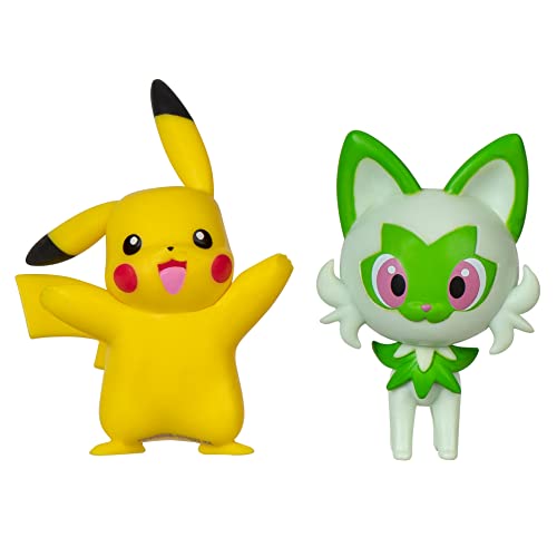 Bizak Pokemon Pack Doble Generacion IX, Incluye 2 Figuras con Gran Nivel de Detalle Sprigatito + Pikachu (63223355)