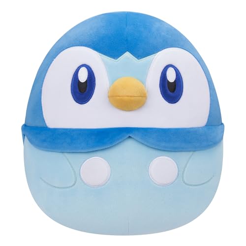 Bizak Squishmallow Piplup 35 cm, Peluche/Cojin Oficial de Pokemon Suave (63220041)