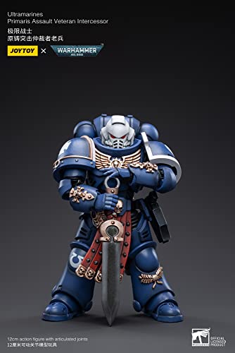 BLOOMAGE JOYTOY (BEIJING) TECH Warhammer 40k: Ultramarines Primaris Assault Vet Intercessor 1:18 Scale Action Figure Figura de acción