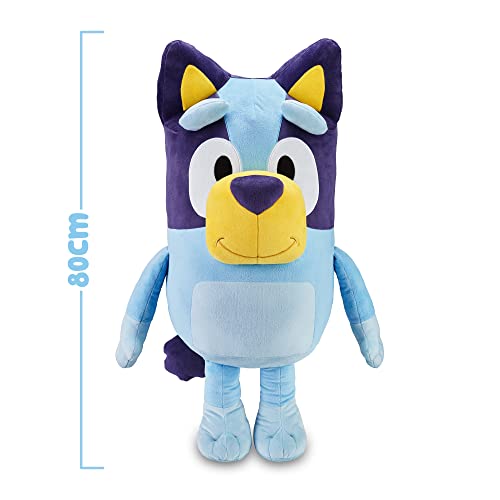 Bluey – Big Plush, Peluche del Perrito 80 centímetros, de Color Azul, Producto Oficial de la Serie Infantil de Dibujos, Suave y blandito para abrazar, niños y niñas +0 años, Famosa (BLY37000)