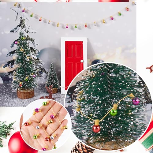 BOFUNX 5m Guirnalda Perlas de Luces Falsa de Navidad de Plástico en Miniatura Bombilla de Cadena Colgantes de Colores Lámpara de Muebles Adornos Decoración Árbol de Navidad Casa de Muñecas (B)