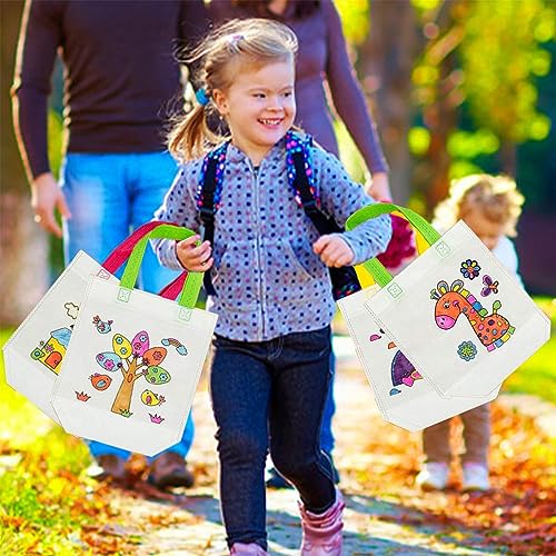 Bolsas de tela para niños, 14 bolsas de tela para niños, 1 juego de lápices de graffiti, bolsas para pintar cumpleaños infantiles, bolsas no tejidas para pintar, bolsas de tela para pintar, para