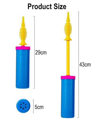 Bomba De Globo,Bombas Manuales para Globos, Infladores de Globos para Fiesta de Bodas,Fiestas de Cumpleaños,Baby Shower,Azul y Rosa