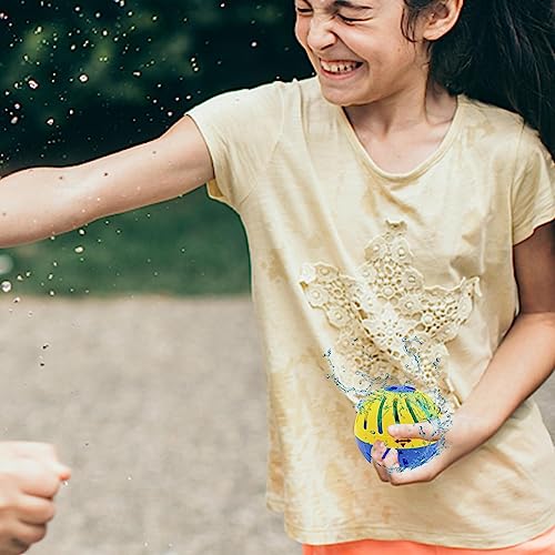 Bombas Agua, 50 Bombas Agua Reutilizables, Globos Agua con función Temporizador, Bomba Agua llenado rápido, Juguetes Agua con Bolsa Malla para la Familia al Aire lib