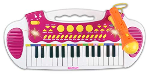 Bontempi 31 Key Elec. Teclado I Girl with MICR. Patas y Taburete + Enchufe USB para Unidad Flash, Multicolor, Large (I Com S.p.A. Bontempi133672)