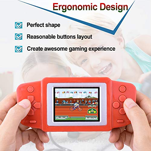 Bornkid Consola de Juegos de Mano Portátil Handheld Game Console 2.5" LCD HD Pantalla con 218 Classico Nostalgia 80s Old School Viejo Videojuegos Navidad Regalo de Cumpleaños para Niños Y Propio