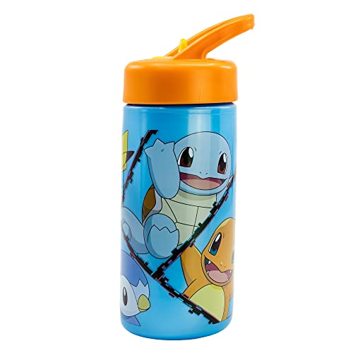 Botella De Agua Deportiva Con Pajita Y Asa Incorporada De 410 Ml | Pokemon