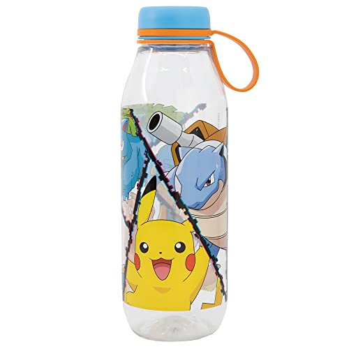 Botella de agua infantil de Ecozen de 650 ml con tapón con colgador de Pokemon