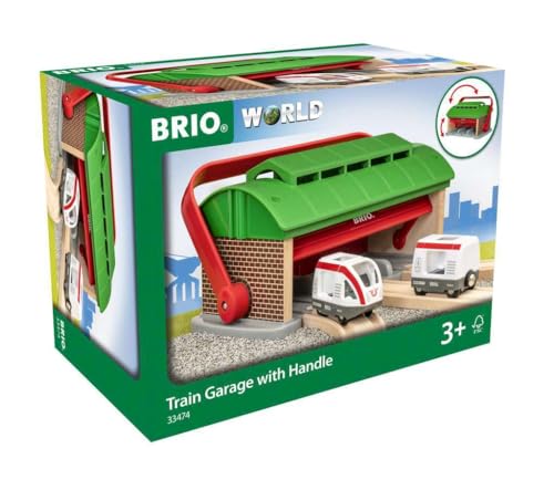 BRIO World - Cochera para Trenes con asa, Accesorios para Circuito de Tren, Set da 3 Piezas, Edad 3+ Años