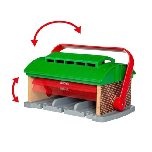 BRIO World - Cochera para Trenes con asa, Accesorios para Circuito de Tren, Set da 3 Piezas, Edad 3+ Años