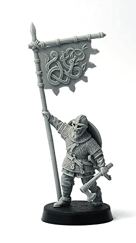 Brother Vinni Viking Standard Bearer Miniature, Wargame, Saga 28 mm, Resina