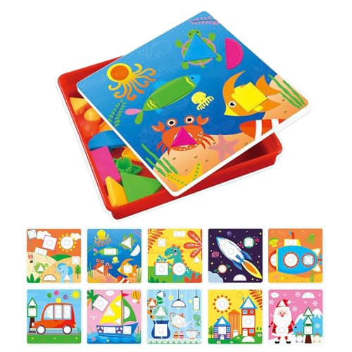 BSEID Tablero de Mosaico a Juego de Colores - Ejercicio de Habilidades de Pensamiento Juguetes de Tablero Perforado para niños en Edad Preescolar,Clasificación de Juguetes para recompensas