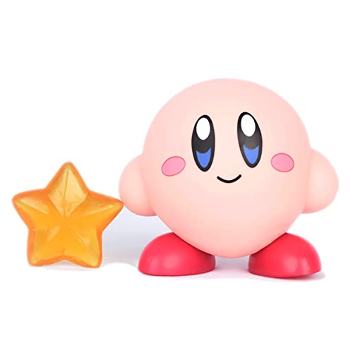 BSNRDX Figura de Kirby Q Versión Figura de Kirby Figuras Acción de Kirby Adornos Modelo Personaje Adorno Pastel Cumpleaños para Niños para Decoración de Oficina En Casa de Dormitorio de Coche