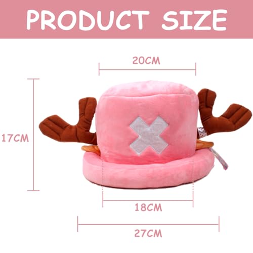 BSNRDX Gorra de Anime Tony Tony Chopper Cosplay Escuela la Gorra Niños Casual Sombrero Visera Hat para Niños Visera Sombreros para el Sol para Adultos, niños y Adolescentes y Fan (Rosa)