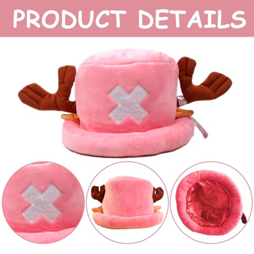 BSNRDX Gorra de Anime Tony Tony Chopper Cosplay Escuela la Gorra Niños Casual Sombrero Visera Hat para Niños Visera Sombreros para el Sol para Adultos, niños y Adolescentes y Fan (Rosa)