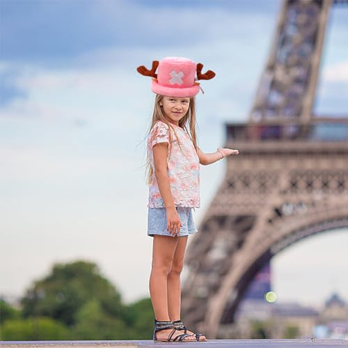 BSNRDX Gorra de Anime Tony Tony Chopper Cosplay Escuela la Gorra Niños Casual Sombrero Visera Hat para Niños Visera Sombreros para el Sol para Adultos, niños y Adolescentes y Fan (Rosa)