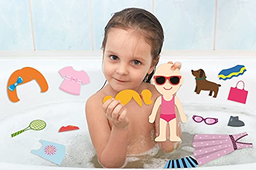 Buddy & Barney - Dressing Up Bath Time Stickers Toy 32 PIECES baby toddler girls boy bathtime with storage organiser bag