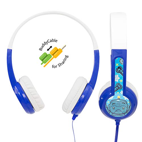 BuddyPhones Discover - auriculares con cable para niños, azul