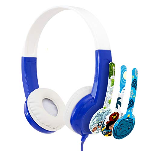 BuddyPhones Discover - auriculares con cable para niños, azul