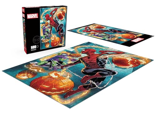 Buffalo Games - Marvel - Spider-Man vs. Green Goblin - Rompecabezas de 500 piezas para adultos, rompecabezas desafiante perfecto para noches de juego - Tamaño terminado 21.25 x 15.00