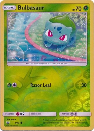 Bulbasaur - 1/73 - Común - Holo inverso - Sol y Luna: Leyendas Brillantes