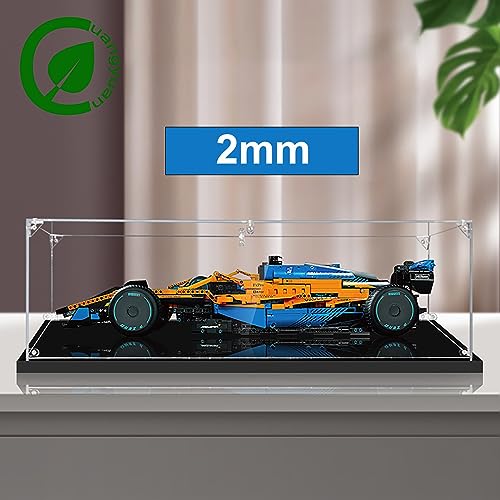 Caja de exhibición acrílica compatible con LEGO 42141 M-cLa-ren F1 modelo de coche de carreras, caja de exhibición, caja a prueba de polvo, caja de almacenamiento (sin modelo de bloque de