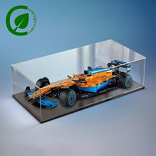 Caja de exhibición acrílica compatible con LEGO 42141 M-cLa-ren F1 modelo de coche de carreras, caja de exhibición, caja a prueba de polvo, caja de almacenamiento (sin modelo de bloque de