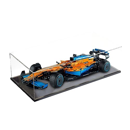 Caja de exhibición acrílica compatible con LEGO 42141 M-cLa-ren F1 modelo de coche de carreras, caja de exhibición, caja a prueba de polvo, caja de almacenamiento (sin modelo de bloque de