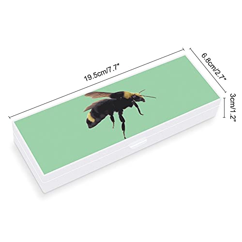 Caja de lápices transparente pequeña y grande con diseño original Hornet Worker Bee Hornet Fluff Lupa para estudiantes escolares, unisex, niños, niñas, niños, niños, niños, jóvenes, hombres y mujeres