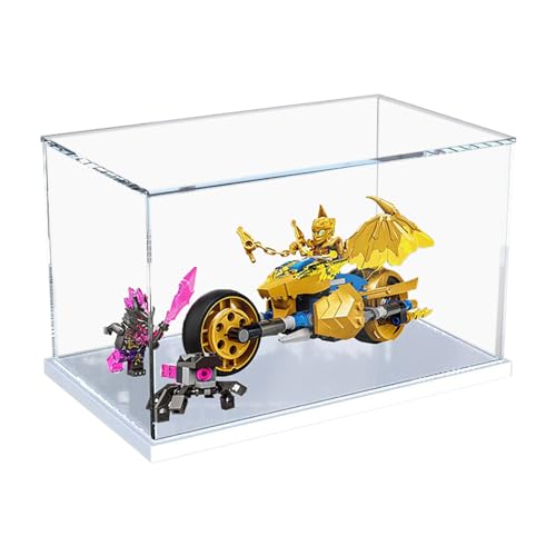 Caja expositora acrílica compatible con el modelo LEGO 71768 Jay's Golden Dragon Motorbike, caja de exhibición, caja a prueba de polvo, caja de almacenamiento (sin modelo de bloque de construcción)