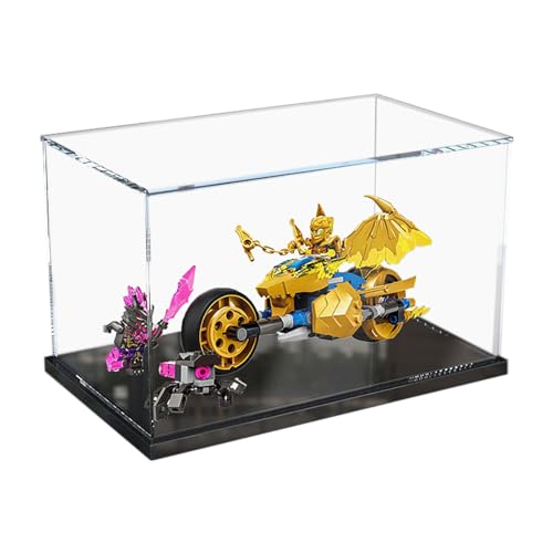 Caja expositora acrílica compatible con el modelo LEGO 71768 Jay's Golden Dragon Motorbike, caja de exhibición, caja a prueba de polvo, caja de almacenamiento (sin modelo de bloque de construcción)