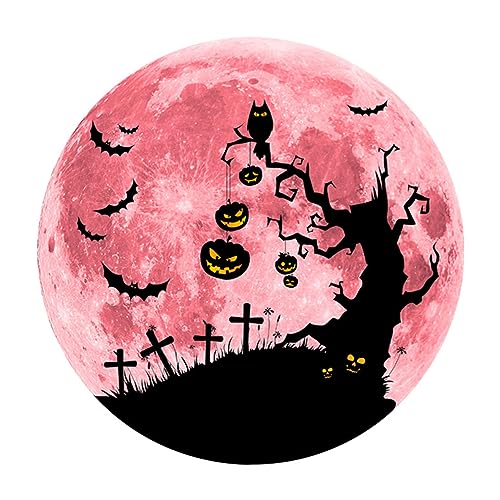 Calcomanías luminosas de árbol muerto de luna de PVC, murciélagos de Halloween, araña, decoración de Halloween, B, Sin metal