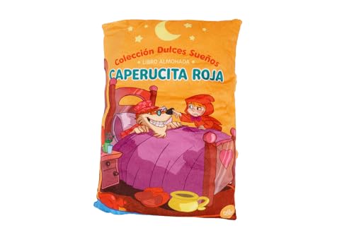 Caperucita roja : Cuento almohada de tela, realizado en material esponjoso, suave y fácil de lavar, medidas 29 x 38 x 9 centímetros, a todo color