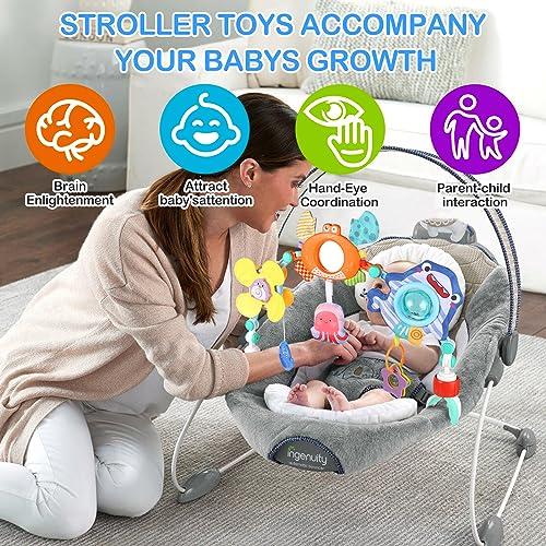 Carastek Arco Colgante de Juego para Cuna, Hamaca o Cochecito con sonajero, Juguetes sensoriales para Bebe, Juguetes móviles Musicales