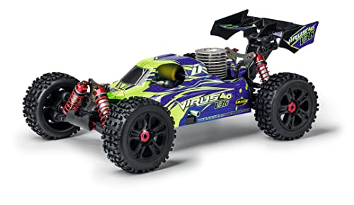 Carson 500204040 1:8 Virus 4.0 Pro V36 2.4G RTR - Coche teledirigido, Velocidad hasta 80 km/h, Mando a Distancia Incluido, a Prueba de Salpicaduras, Motor RC de combustión Interna