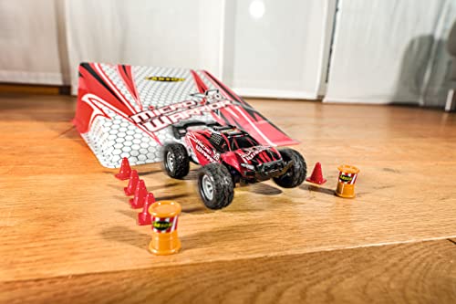 Carson-Buggy 500404225 1:32 Micro X-Warrior 2.0 2.4G 100% RTR teledirigido, Juguete Funciones, vehículo de radiocontrol con rampa, Juego Completo 100 %, Color Red