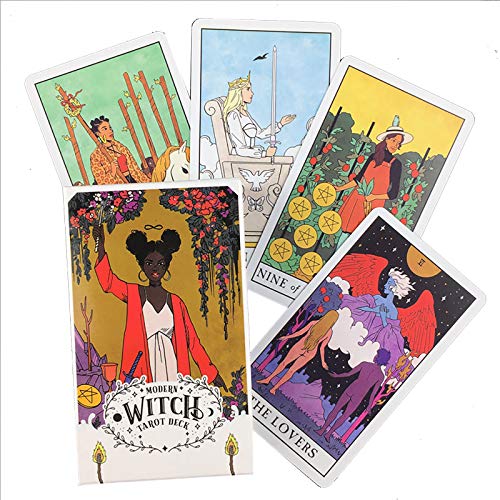 Cartas De Tarot 80 Piezas, La Baraja De Tarot De La Bruja Moderna, Juego De Adivinación, Poder De Sabiduría Tradicional Mágica Misteriosa, Inglés Completo, Juego De Fiesta Familiar