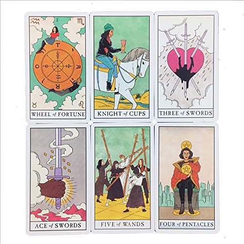 Cartas De Tarot 80 Piezas, La Baraja De Tarot De La Bruja Moderna, Juego De Adivinación, Poder De Sabiduría Tradicional Mágica Misteriosa, Inglés Completo, Juego De Fiesta Familiar