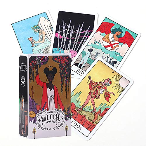 Cartas De Tarot 80 Piezas, La Baraja De Tarot De La Bruja Moderna, Juego De Adivinación, Poder De Sabiduría Tradicional Mágica Misteriosa, Inglés Completo, Juego De Fiesta Familiar