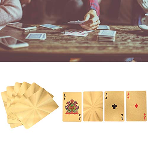 cartas surtidas de plástico de lámina dorada,Cartas de juego impermeables, baraja de cartas, cartas de póquer de regalo para fiestas, playa, camping, ocio, cartas de juego estándar, cartas de ju