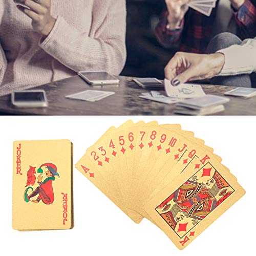 cartas surtidas de plástico de lámina dorada,Cartas de juego impermeables, baraja de cartas, cartas de póquer de regalo para fiestas, playa, camping, ocio, cartas de juego estándar, cartas de ju